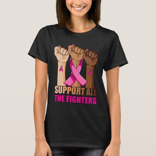 Camiseta Apoyar a todos los luchadores Cáncer de Mama Cinta (Anverso)
