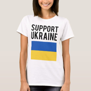 Camiseta Apoyar a Ucrania - Letras Negras y Negritas - F