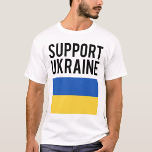 Camiseta Apoyar a Ucrania - Letras Negras y Negritas - F