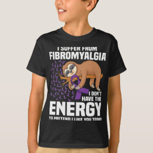 Camiseta Apoyar al guerrero de la cinta morada Fibromialgia