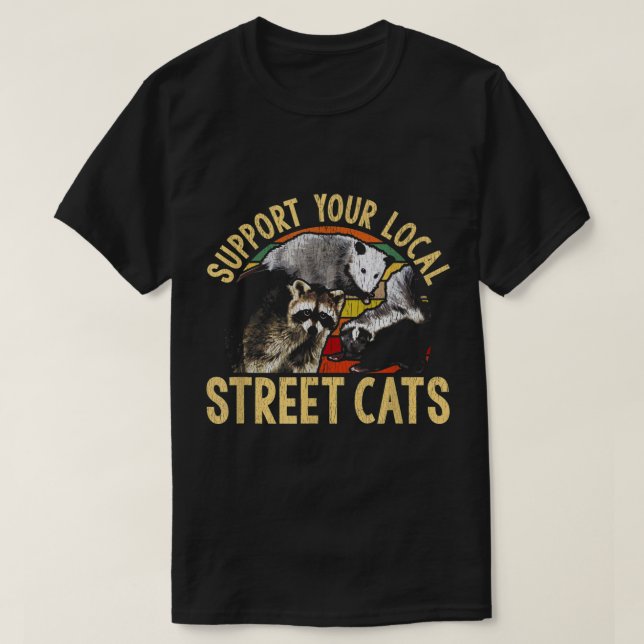 Camiseta Apoyar al zorrillo de los gatos callejeros locales (Diseño del anverso)