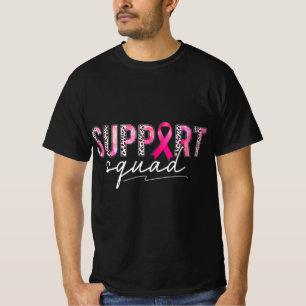 Camiseta Apoyar el Cáncer de Mama Squad Pink Leopard Ribbon