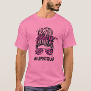 Camiseta Apoyar el cáncer de seno bucal rosado Squad Leopar