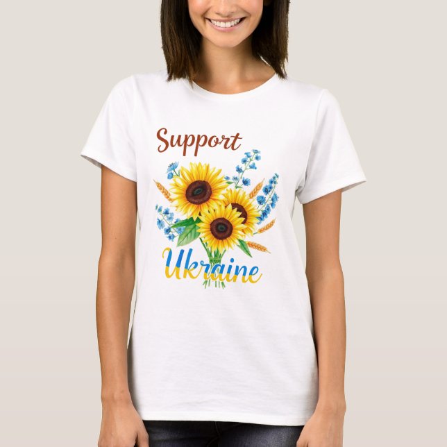 Camiseta Apoyar el girasol de Ucrania (Anverso)