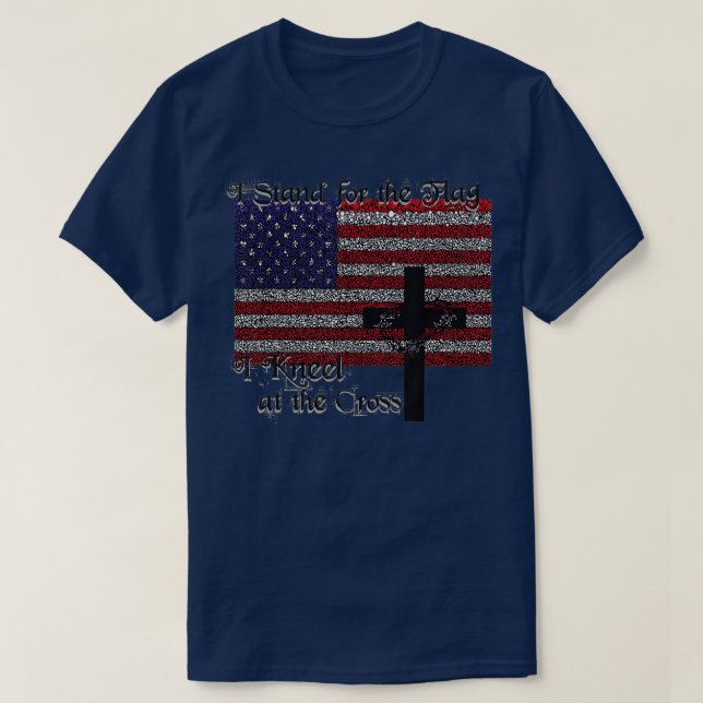 Camiseta Apoyar el rodillo de la bandera para la cruz patri (Diseño del anverso)