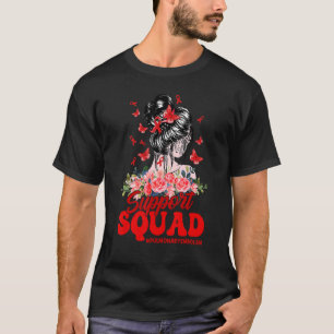 Camiseta Apoyar el símbolo pulmonar de la cinta roja de un 