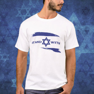 Camiseta Apoyar la bandera azul y blanca de Israel
