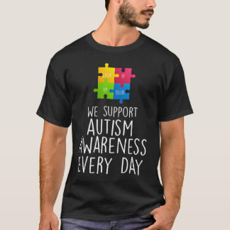 Camiseta Apoyar la conciencia sobre el autismo todos los dí