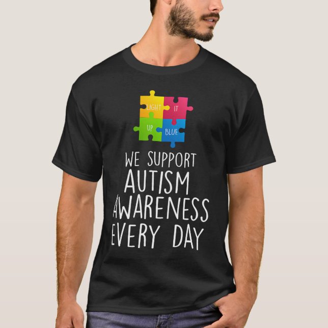 Camiseta Apoyar la conciencia sobre el autismo todos los dí (Anverso)