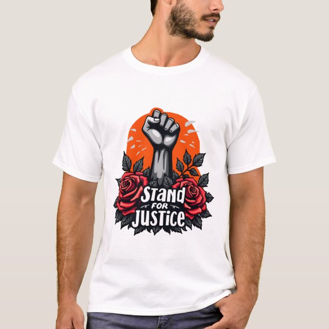 Camiseta Apoyar la justicia, la fuerza en el diseño de adve (Anverso)