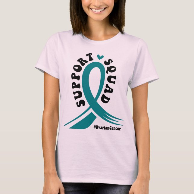 Camiseta Apoyar la lucha contra el cáncer de ovario rosa (Anverso)