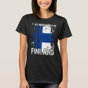 Camiseta Apoyar la posición de Finlandia con la bandera fin