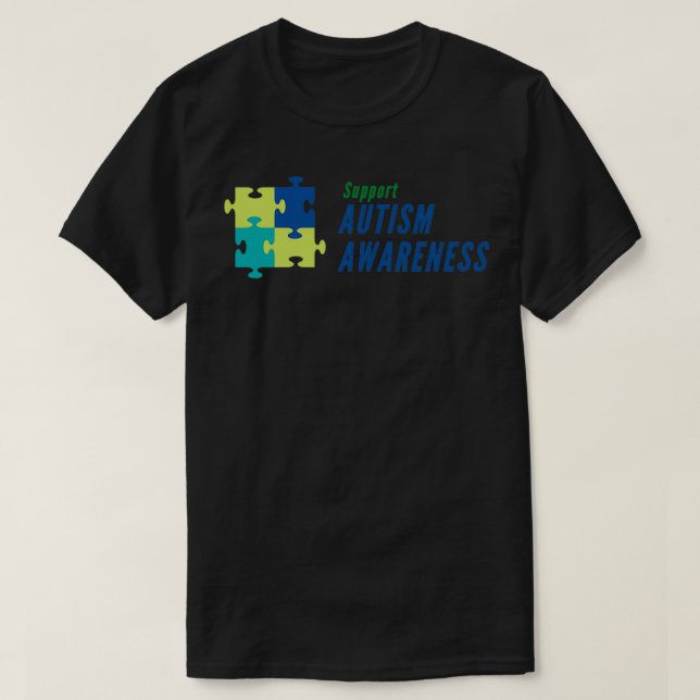 Camiseta Apoyar la Trimezcla de Conciencia sobre el Autismo (Diseño del anverso)