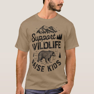 Camiseta Apoyar la vida salvaje criar niños niños mamá papá