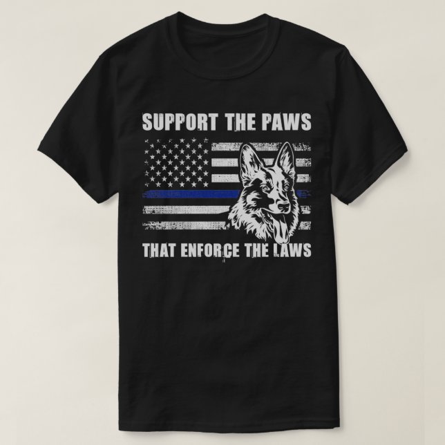 Camiseta Apoyar Las Leyes Que Imponen La Línea Azul K (Diseño del anverso)