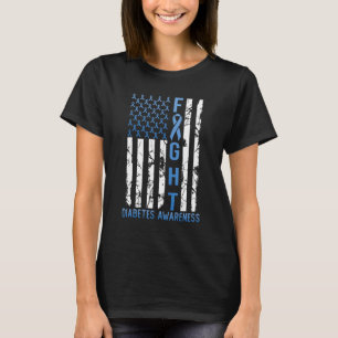 Camiseta Apoyar Lucha USA Bandera Tipo 2 Diabetes Tipo 1 Co