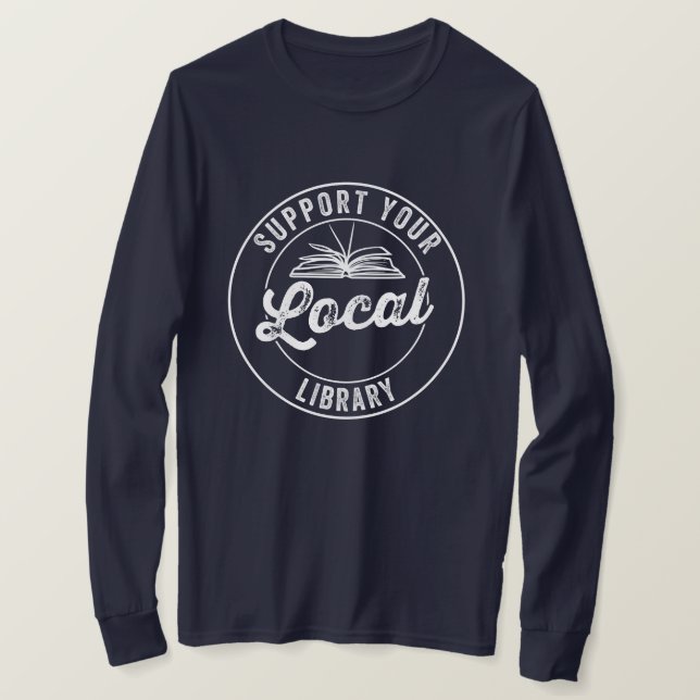 Camiseta apoyar su biblioteca local T-Shirt (Anverso del diseño)