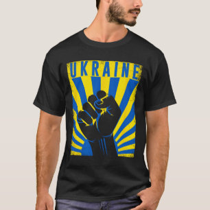 Camiseta Apoyar Ucrania Mano Puño Ucrania Resistir Protesta