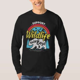 Camiseta Apoyar Vida Silvestre Criar Niños Salvajes Mamá Pa