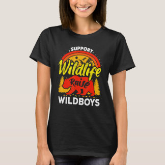 Camiseta Apoyar Vida Silvestre Criar Niños Salvajes Mamá Pa