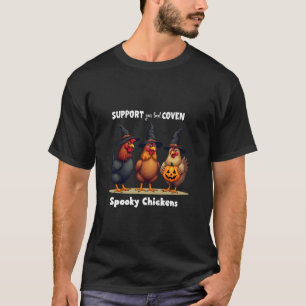 Camiseta Apoye a su Chica de brujas divertida de pollo