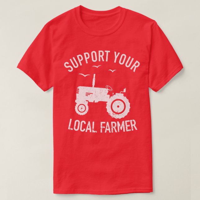Camiseta Apoye a su Fa Agrícola de Tractor de Agricultores  (Diseño del anverso)
