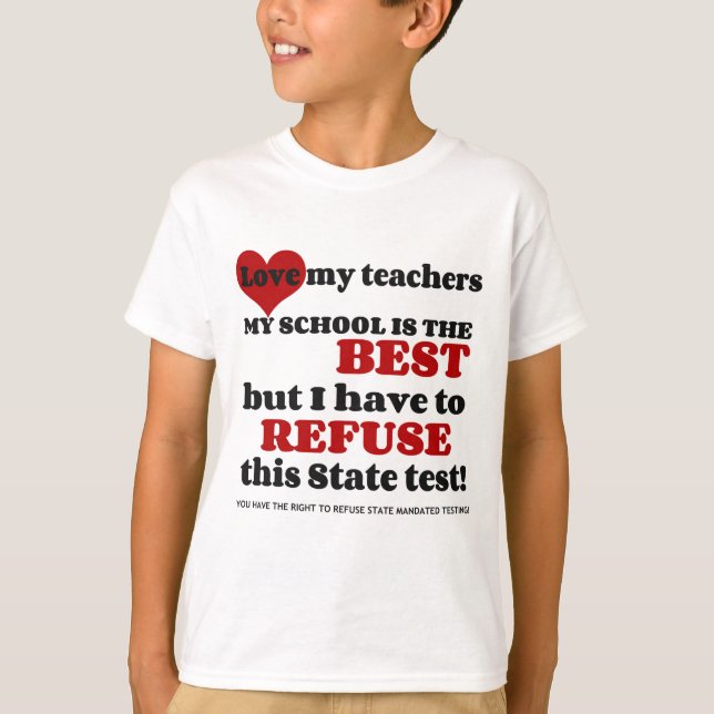 Camiseta Apoye a su profesor. Apoye su escuela. Opte hacia (Anverso)