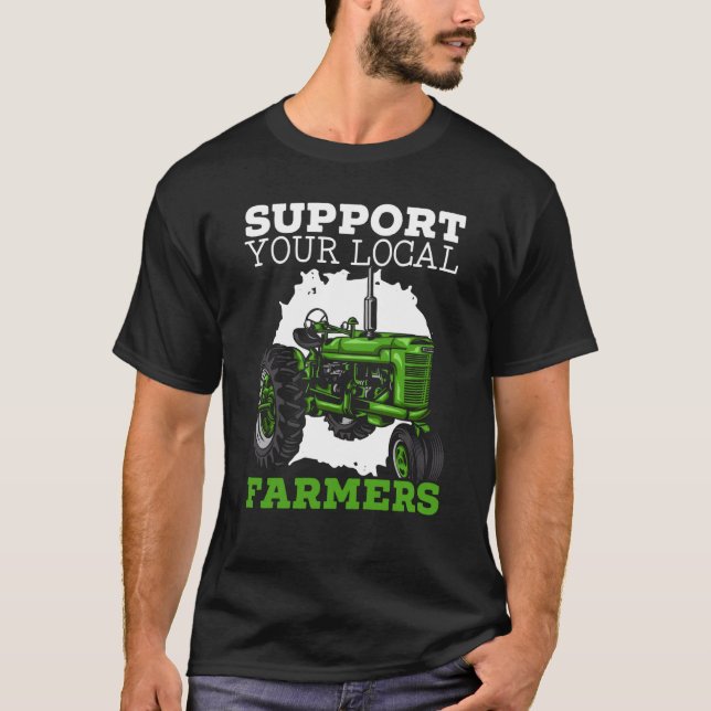 Camiseta Apoye a sus agricultores locales cultivando el com (Anverso)
