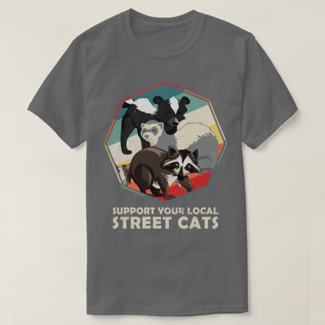 Camiseta Apoye a sus gatos callejeros locales Divertido zor (Diseño del anverso)