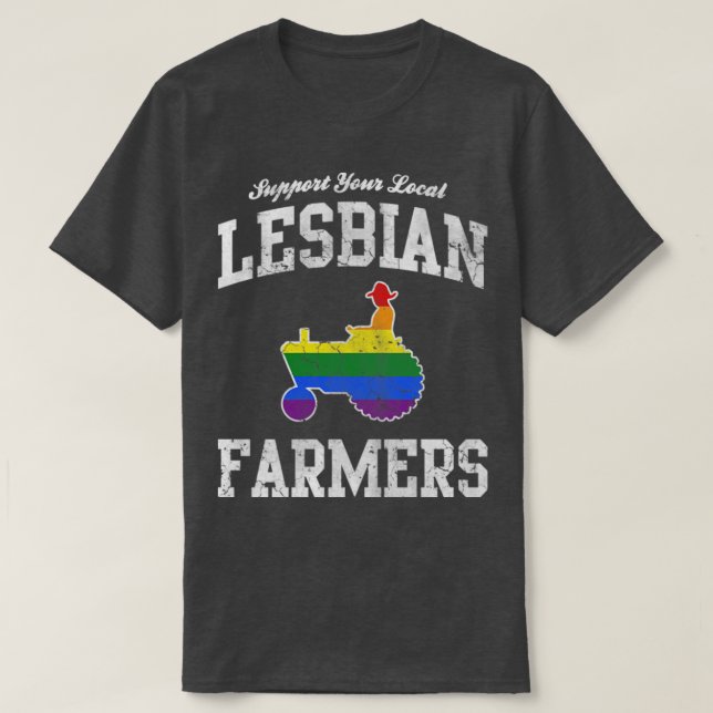 Camiseta Apoye a sus granjeros lesbianos locales (Diseño del anverso)