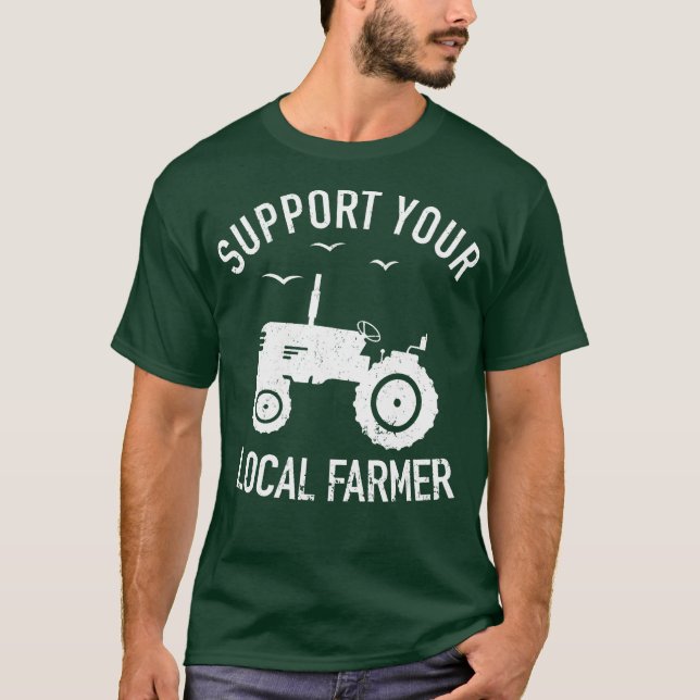 Camiseta Apoye la agricultura de Tractores de agricultores  (Anverso)