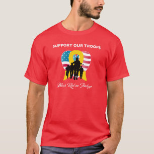 Camiseta Apoye nuestro rojo del desgaste de las tropas el
