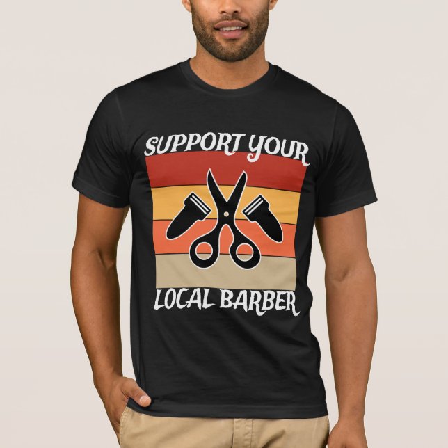 Camiseta Apoye su Barber local (Anverso)