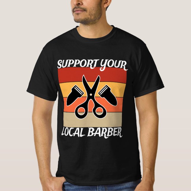 Camiseta Apoye su Barber local (Anverso)