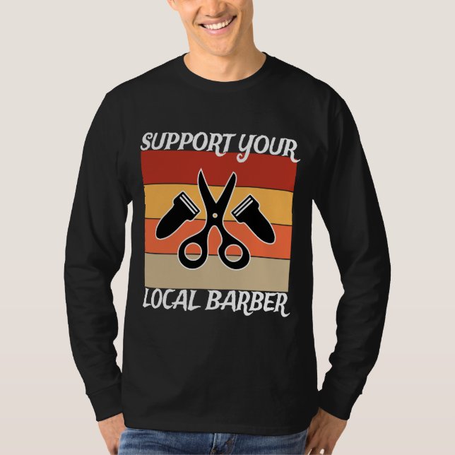 Camiseta Apoye su Barber local (Anverso)