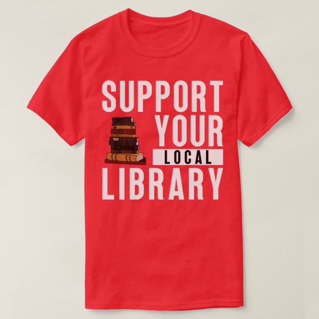 Camiseta Apoye su biblioteca 2 (Diseño del anverso)