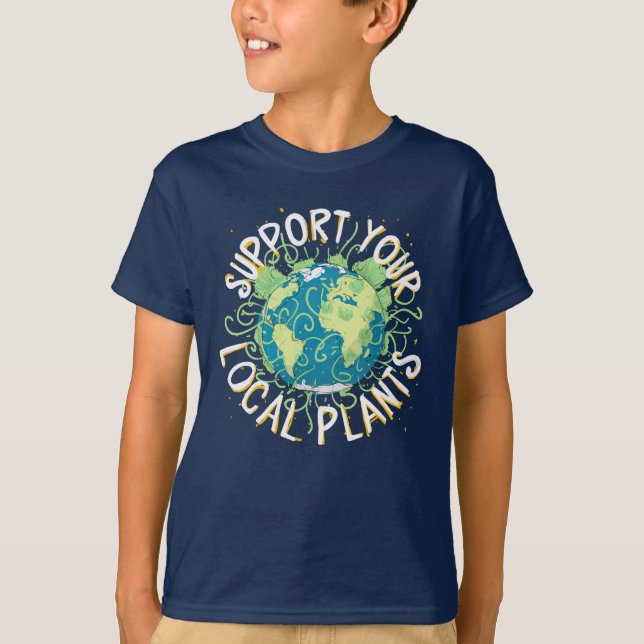 Camiseta Apoye sus plantas locales (Anverso)