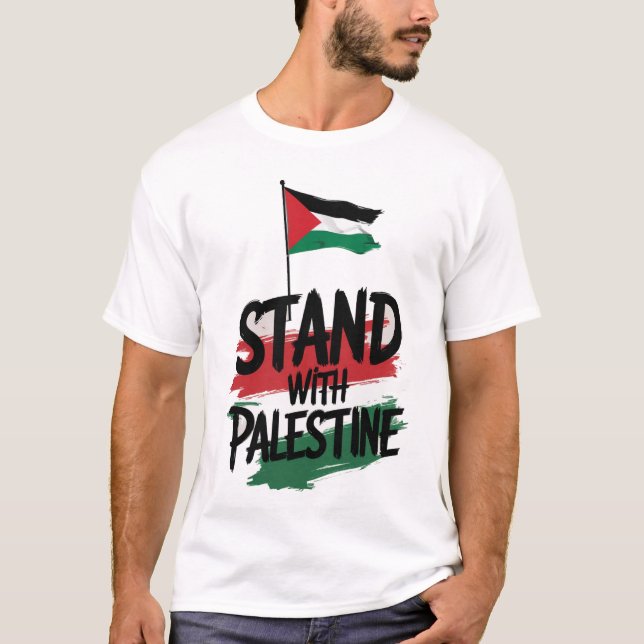 Camiseta Apoyemos la paz, apoyemos a Palestina (Anverso)