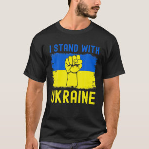 Camiseta Apoyen la bandera de Ucrania que defiendo a Ucrani