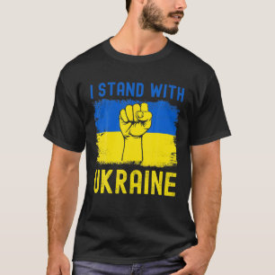 Camiseta Apoyen la bandera de Ucrania que defiendo a Ucrani