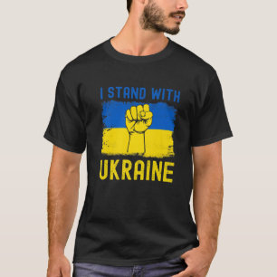 Camiseta Apoyen la bandera de Ucrania que defiendo a Ucrani