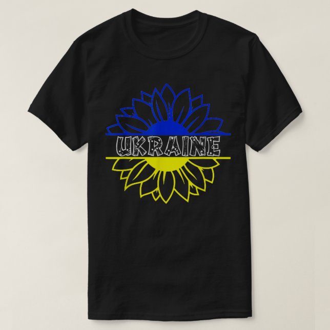 Camiseta Apoyen la bandera ucraniana del girasol ucraniano (Diseño del anverso)