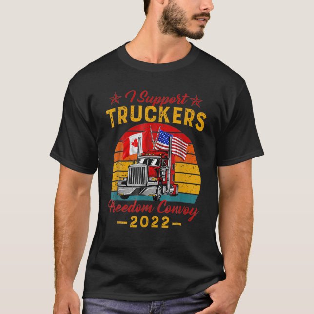 Camiseta Apoyo a camioneros Canadá Convoy de Libertad de EE (Anverso)
