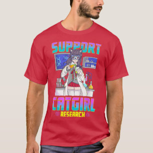 Camiseta Apoyo a Catgirl Research Cute Anime Cat Chica Waif