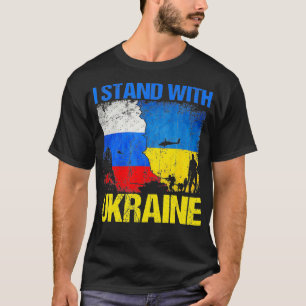 Camiseta Apoyo a la bandera de los soldados con Ucrania Rus
