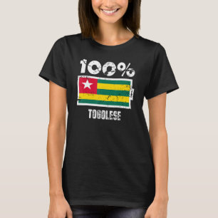 Camiseta Apoyo a la bandera de Togo 100 Energía de batería