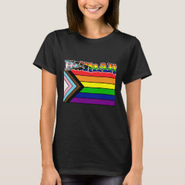 Camiseta Apoyo a la bandera LGBTQ humana arcoiris y orgullo