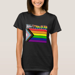 Camiseta Apoyo a la bandera LGBTQ humana arcoiris y orgullo