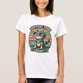 Camiseta Apoyo a la biblioteca local lectura de libros bibl