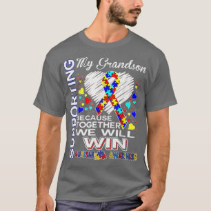 Camiseta Apoyo a la conciencia de autismo de mi nieto 
